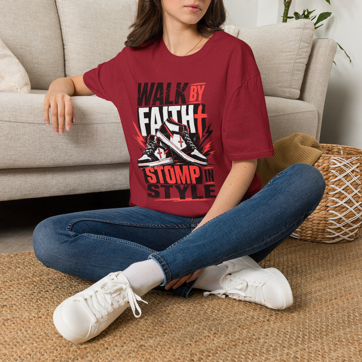 Walk By Faith Graphic T-Shirt | Christian Faith Tee
