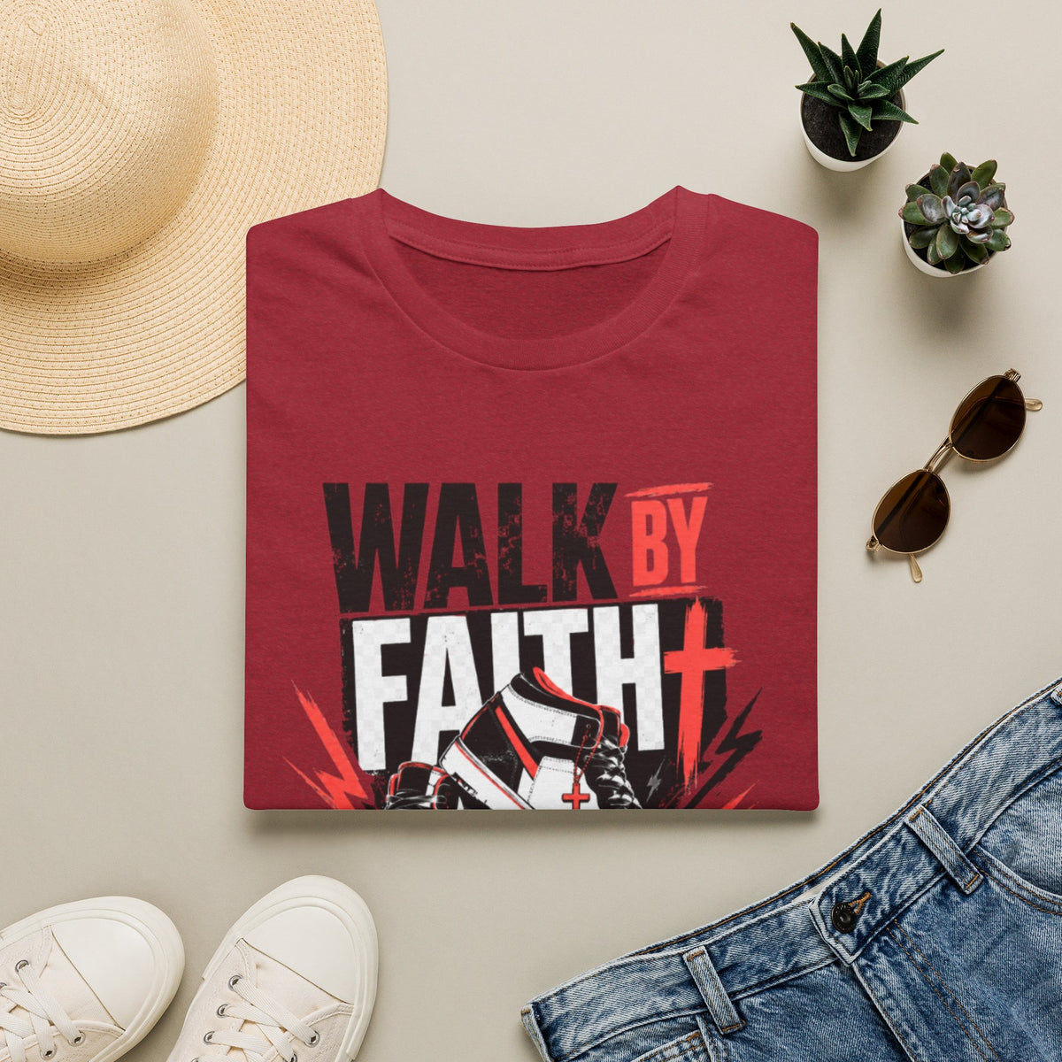 Walk By Faith Graphic T-Shirt | Christian Faith Tee