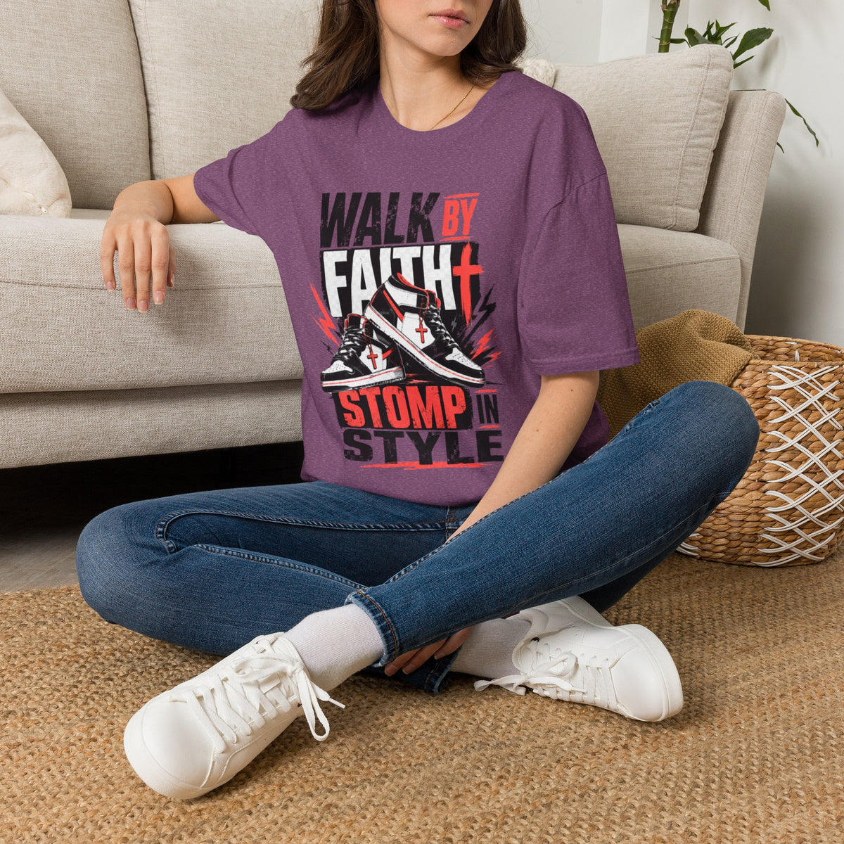 Walk By Faith Graphic T-Shirt | Christian Faith Tee