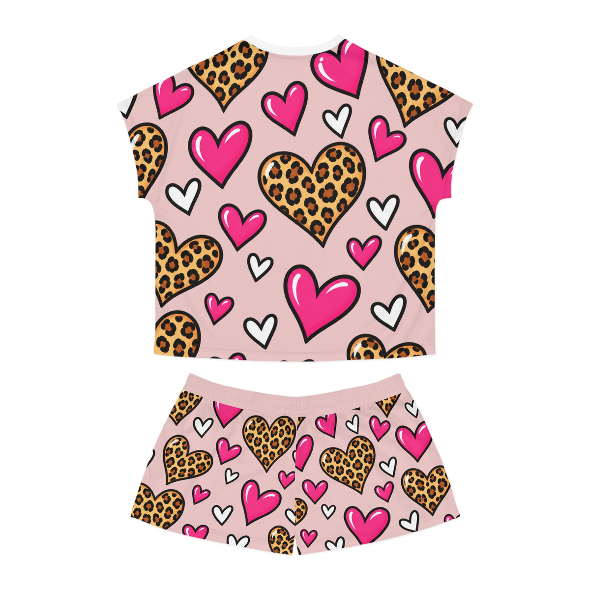 Copy of Mind Yo Business Women’s Pajama Set | Pink Leopard Print Short Sleepwear
