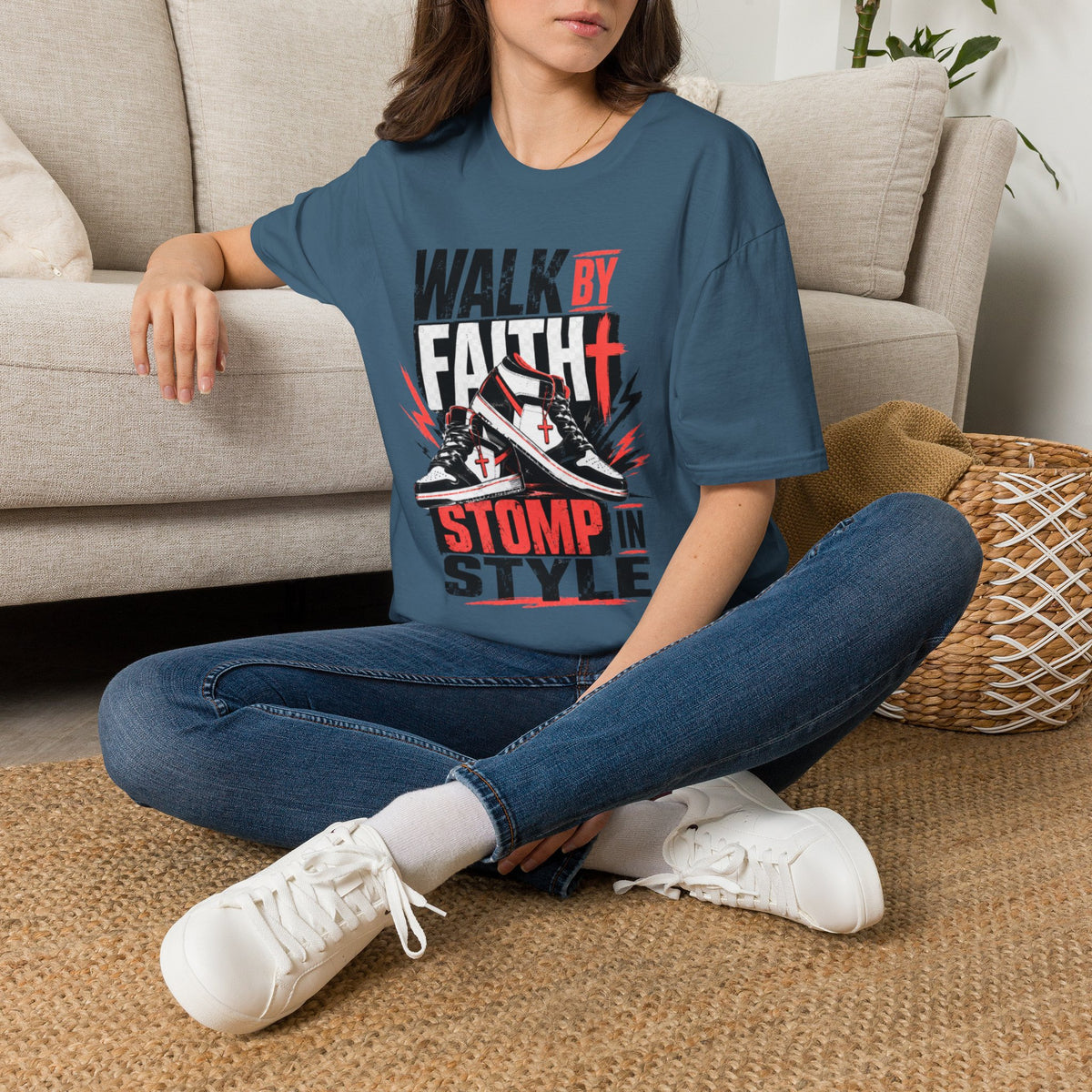 Walk By Faith Graphic T-Shirt | Christian Faith Tee