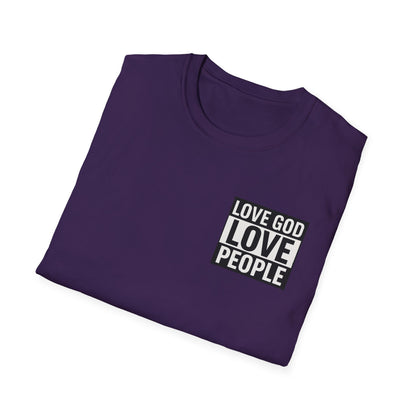 Faith-Inspired Unisex Softstyle T-Shirt | Love God Love People | Church Events, Gift for Believers, Spiritual Wear, Christian Apparel