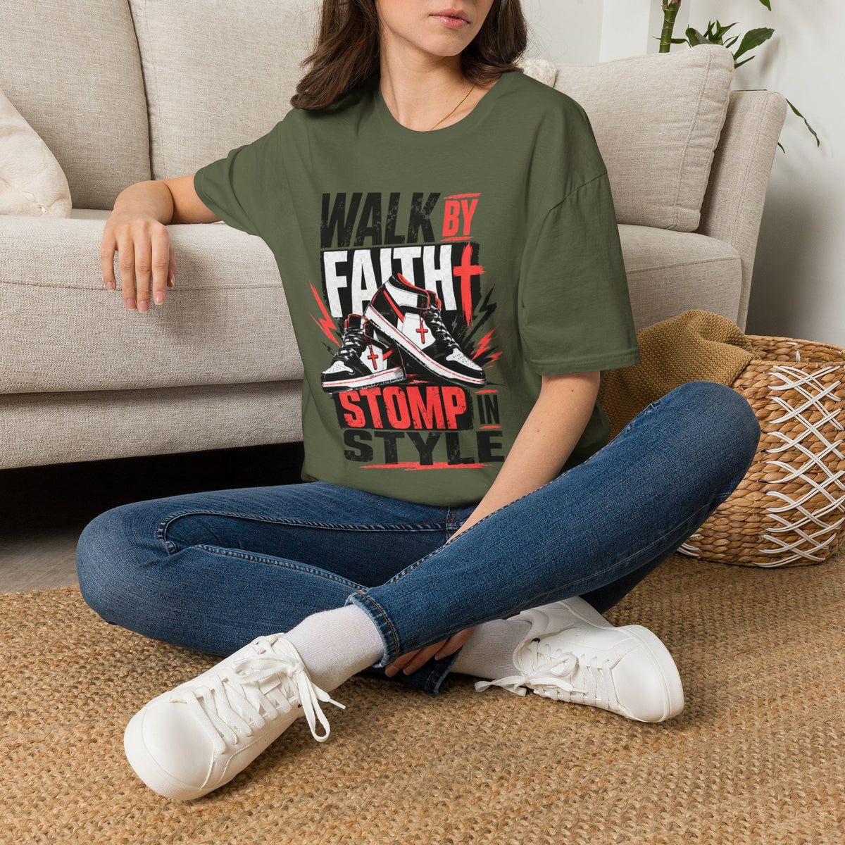 Walk By Faith Graphic T-Shirt | Christian Faith Tee