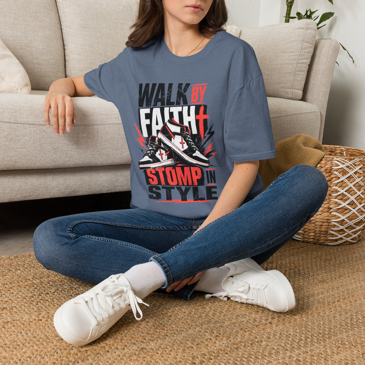 Walk By Faith Graphic T-Shirt | Christian Faith Tee