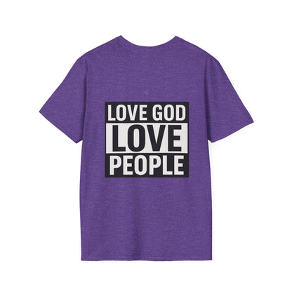 Faith-Inspired Unisex Softstyle T-Shirt | Love God Love People | Church Events, Gift for Believers, Spiritual Wear, Christian Apparel