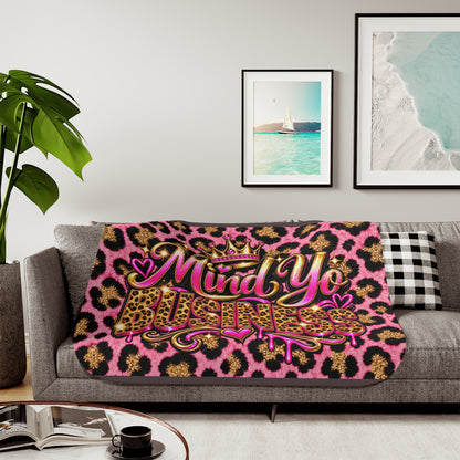 Mind Yo Business Pink Leopard Print Blanket – Sassy Cozy Throw | C2K2 Creations Drip Shop