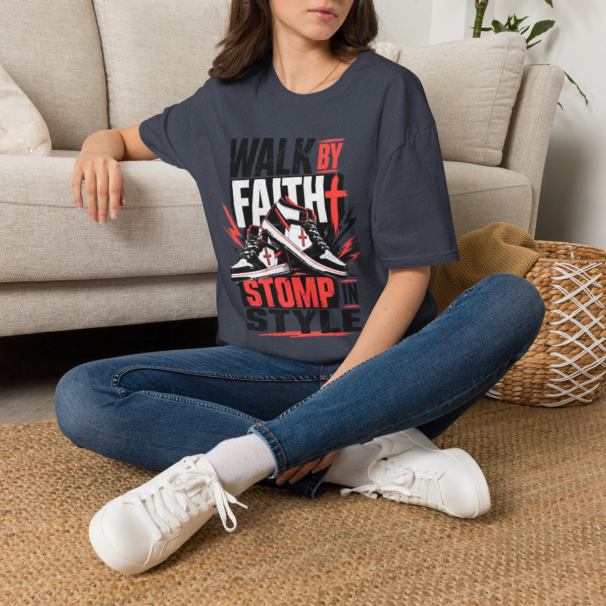 Walk By Faith Graphic T-Shirt | Christian Faith Tee
