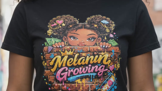 Melanin Growing Shirt | Black Girl Magic Graffiti Tee